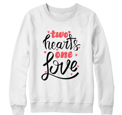 AF Merch Sweatshirt Two Hearts One Love Valentinstag Romantik Pullover Unisex