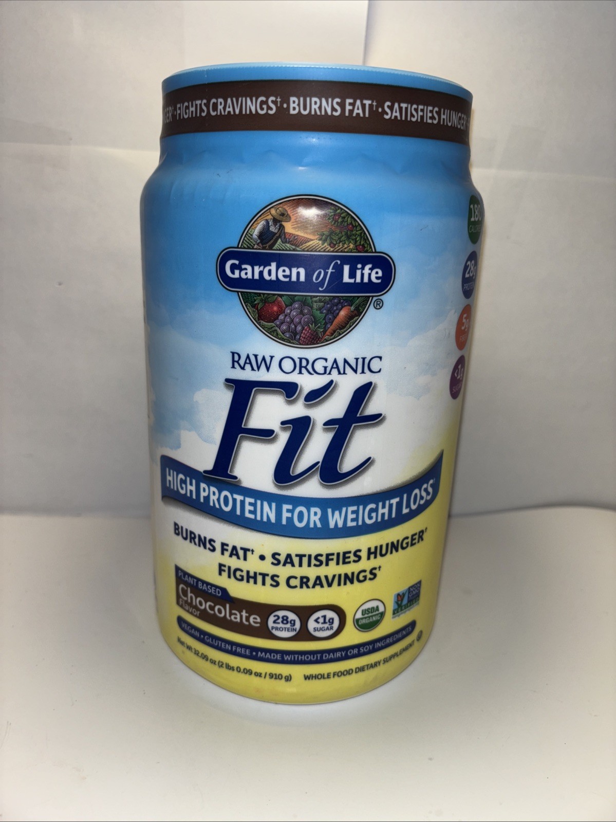 Raw Organic Fit, High Protein for Weight Loss, Chocolate, 2 lbs 0.09 oz (910 g)