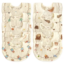 Baby Bibs Muslin Bibs for Baby Girl Boy for Drooling and Teething 10 Pack