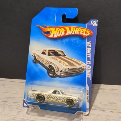 Hot Wheels 1968 Chevy El Camino Heat Fleet 1:64 White Gold Black Diecast Car