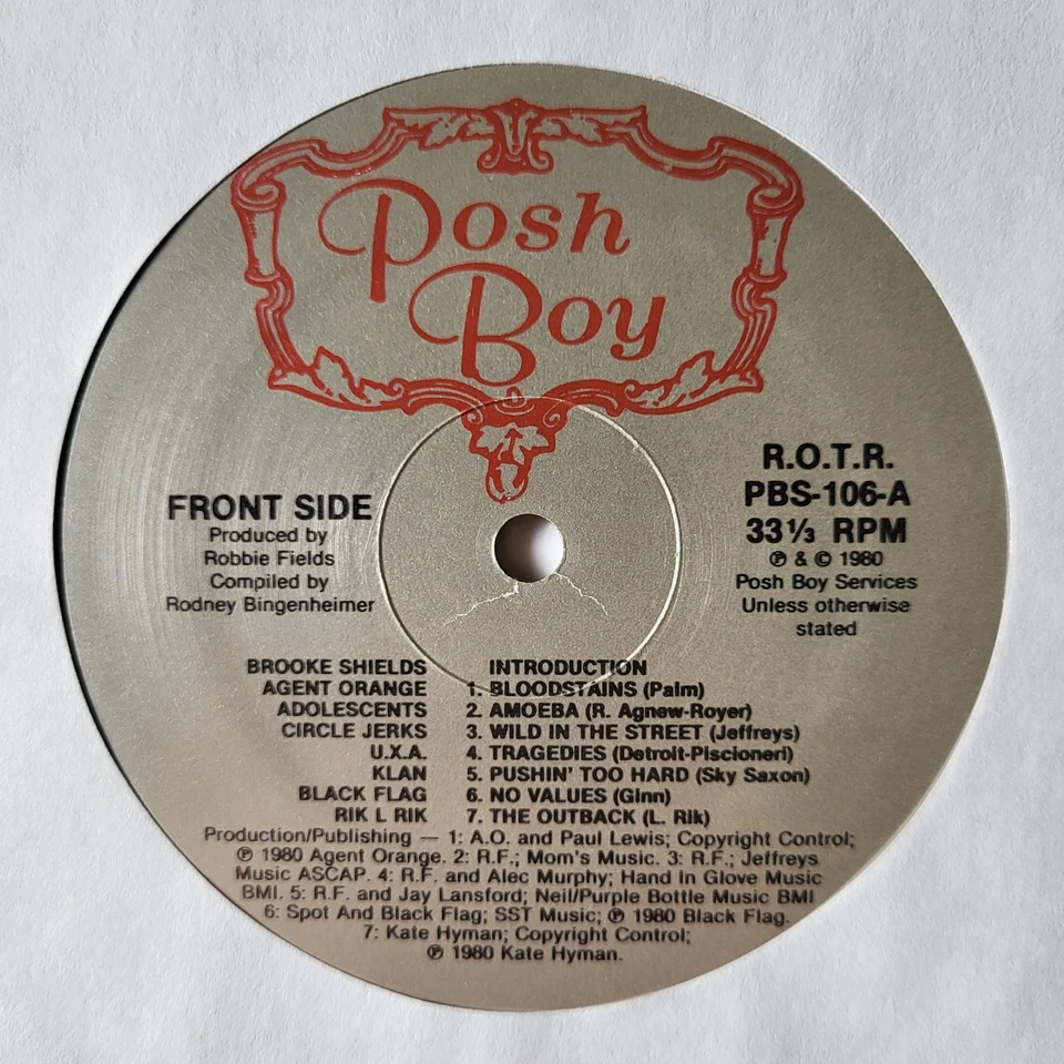 R.O.T.R. Posh Boy Vinyl PBS 106 1981 Rodney On The Rock Compilation EX+/VG Cond - Image 4 of 4