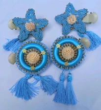 Curtain Tie Backs - Vintage with Clips and Tassels - Set Of 4