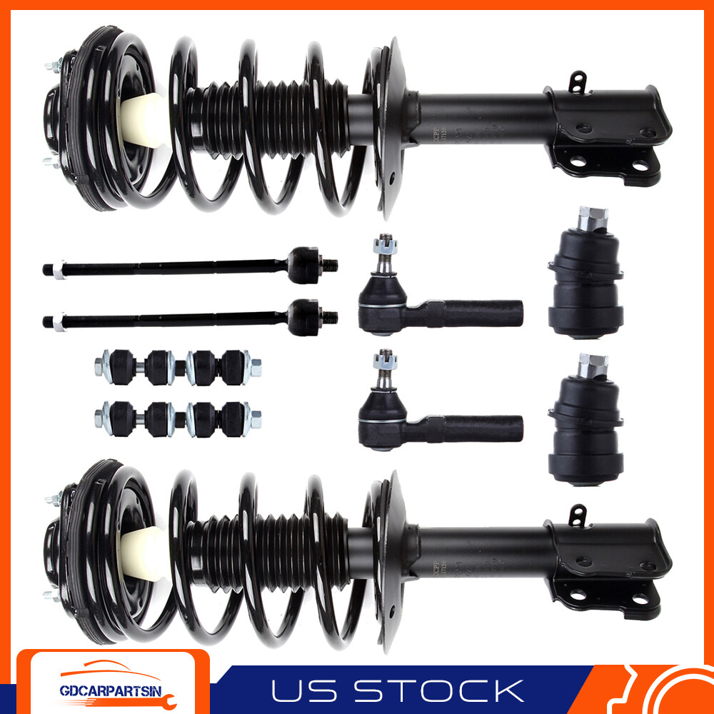 2000-2005 Dodge Neon 10Pc Suspension Kit - Struts Tie Rods Ball Joints Sway Bar