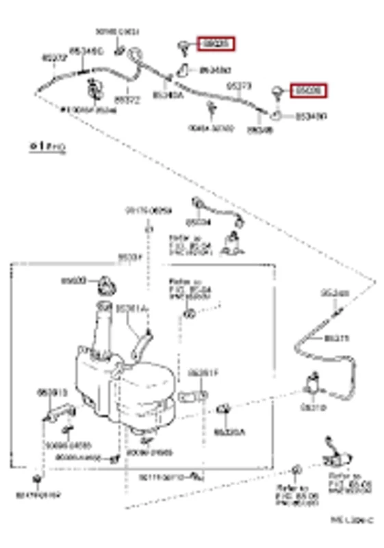 Toyota Genuine New T100 85-98 WINDSHIELD WASHER NOZZLE SUB-ASSY - Image 3 of 3