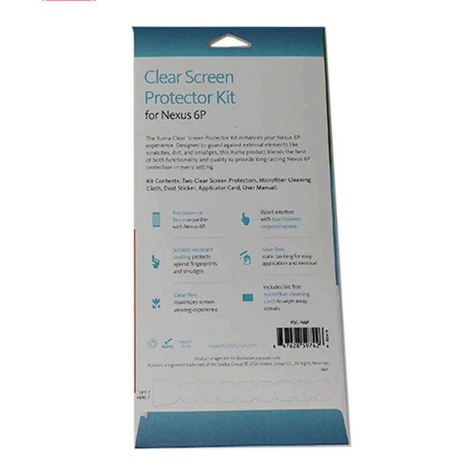 XUMA Clear Screen Protector Kit for Nexus 6P - 2 pack - Image 2 of 3