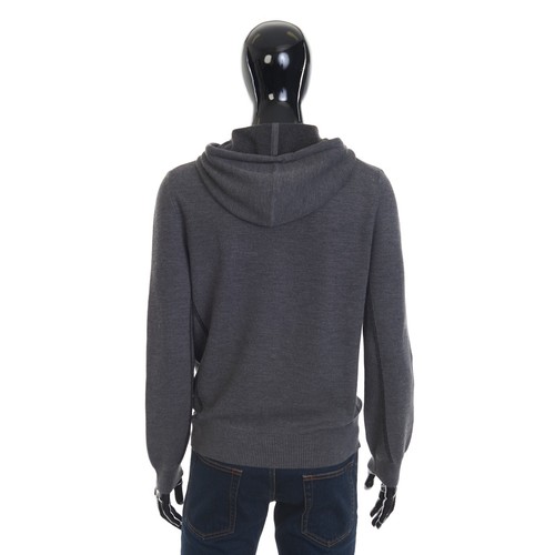 Felpa con cappuccio BERLUTI 2130$ Shadow Zip-up - Patch logo in pelle, lana e... - Foto 5 di 16