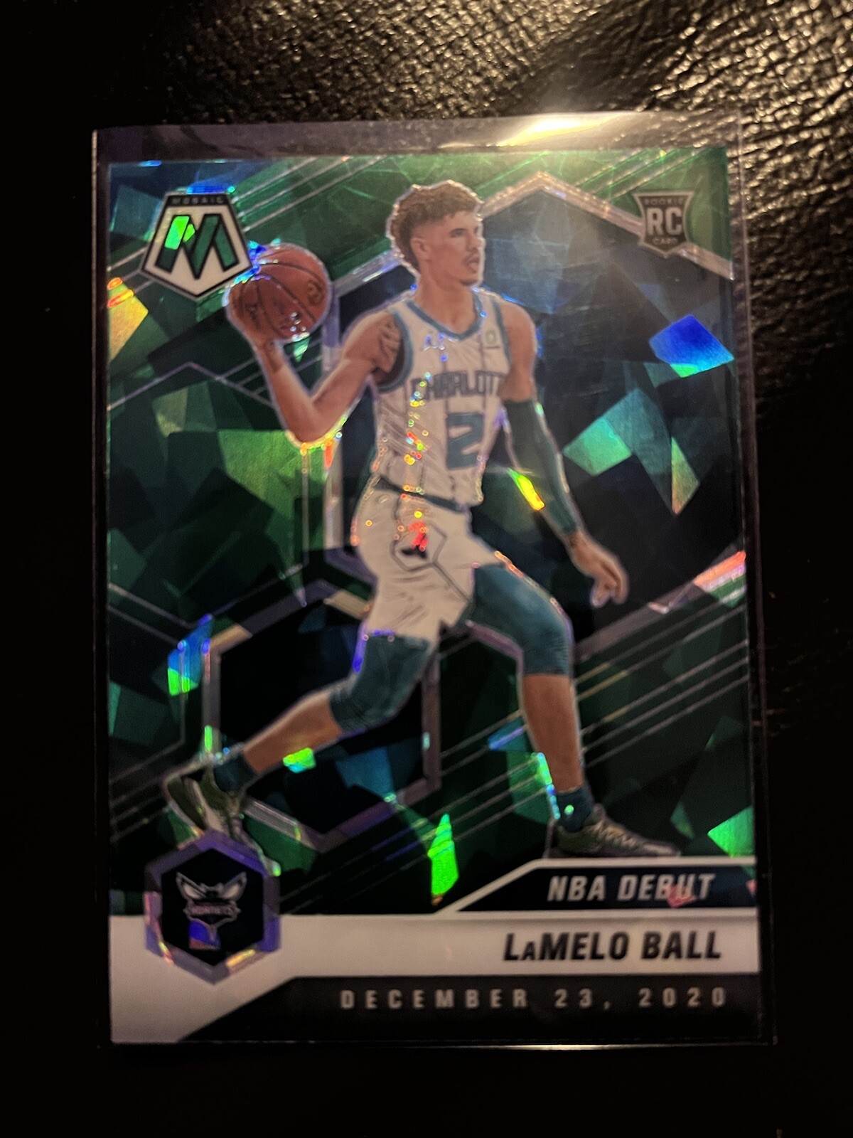 2020-21 Panini Mosaic Lamelo Ball NBA Debut Green Cracked Ice Fanatics