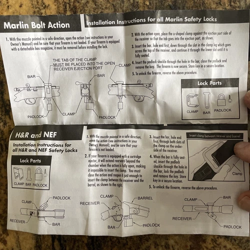 Marlin Rifle  safety Lock with 2 keys new in package - Picture 4 of 4