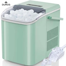 Mini Portable Ice Maker with Handle,Self-Cleaning,26lbs/24hrs,9 Cubes in 6 Mins