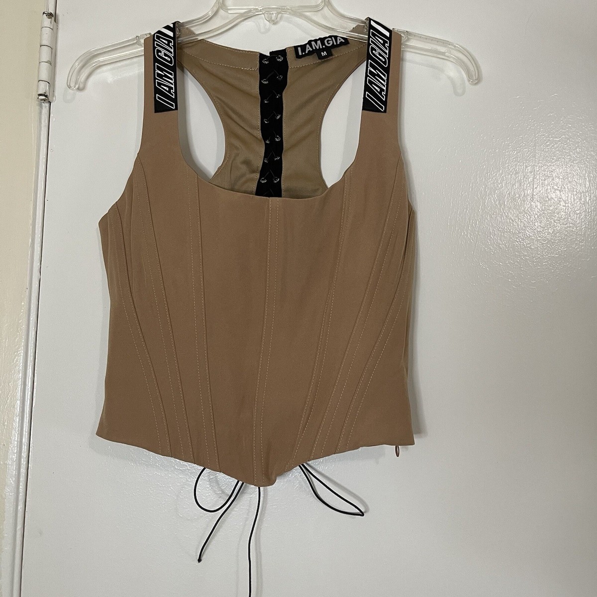 I.AM.GIA 新品未使用 Marrion corset トップス XS MARRION CORSET - GREY : PINSTRIPE | I.AM.GIA