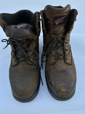 RED WING Brown Leather Work Boots METGUARD mens size 12 Men main image 2