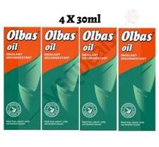 4 x 30ml Olbas Oil Blocked Nose Relief Catarrh Colds Inhalant Decongestant Oil.