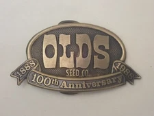 Vintage EMPIRE STUDIOS 1988 OLDS SEED CO Company 100th Anniversary Belt Buckle