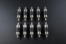 10 PACK RCA BARREL BUTT CONNECTOR COUPLER MALE TO MALE AUDIO CABLE WIRE
