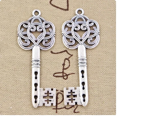 LLAVE ESQUELETO GRANDE NUDO BRUJA CELTA PAGANA WICCA encanto 26" cadena de plata 925 chapada Foto 2 de 4