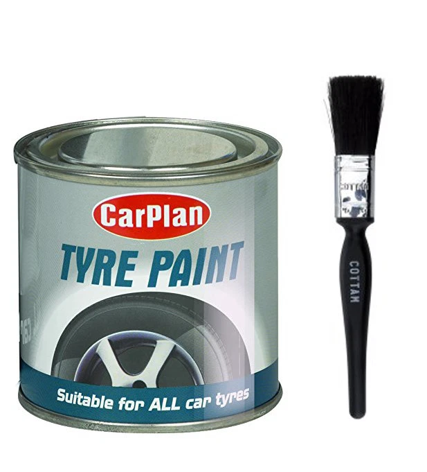 Carplan Tyre Wall Black 250ml Tyre Paint With Paint Brush