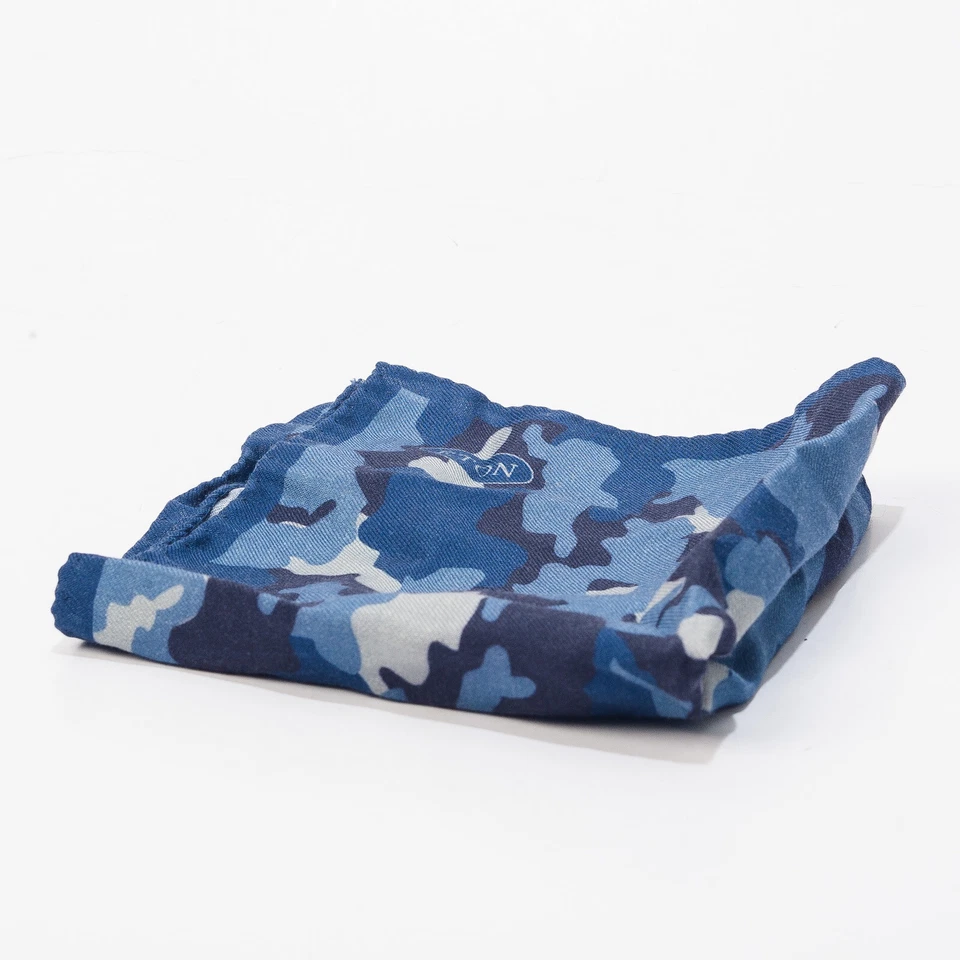 ETON Pocket Square Blue Camo Print Handkerchief Menswear Classic - Image 4 of 4