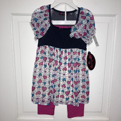 Tempted-Dress-Girls-2 Piece Set-Size 3 T-Multi Color & Pink Pants-NWT