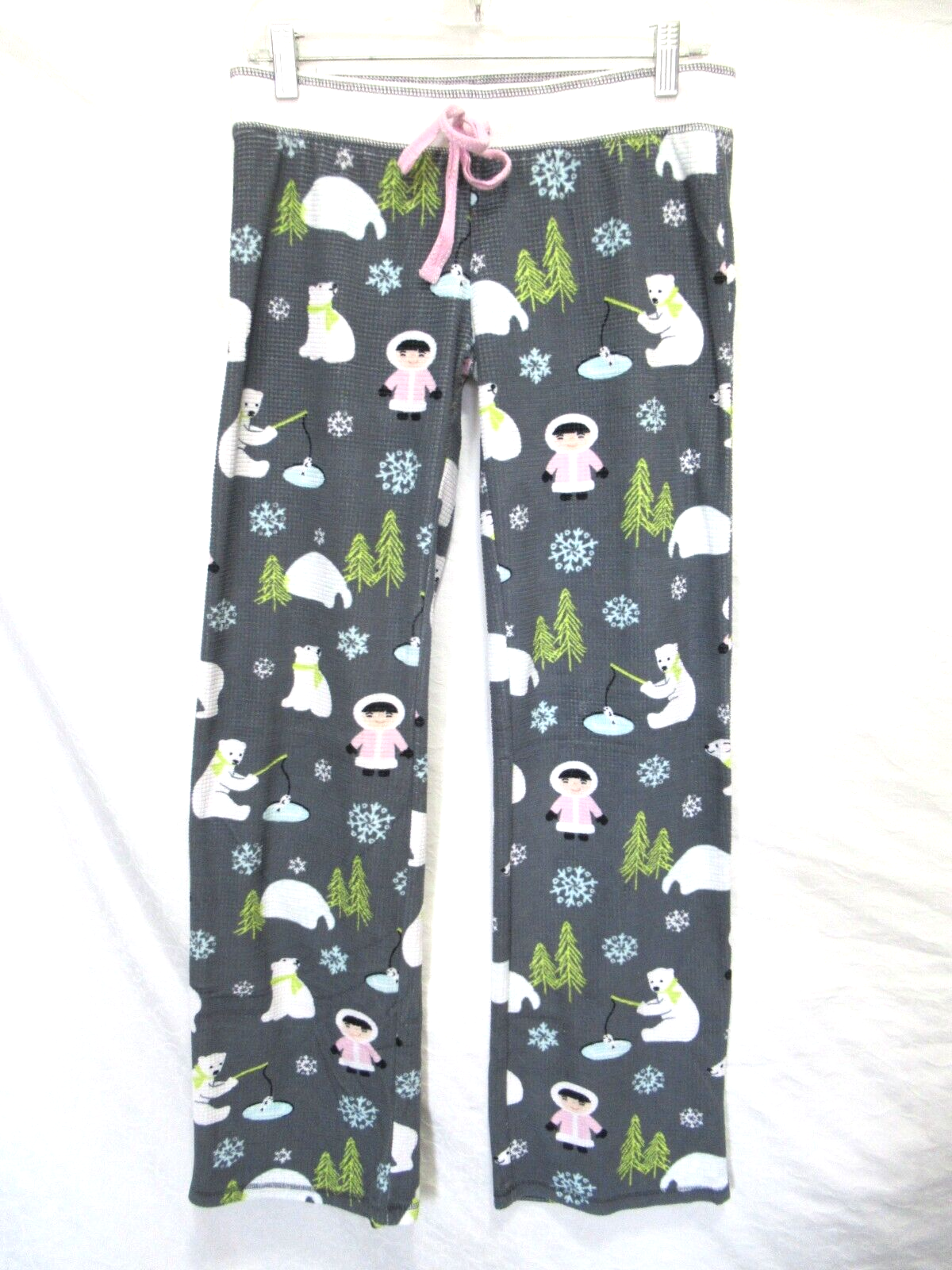 P.J. Salvage Size Small Gray Eskimo Polar Bear Print Pajama Bottoms