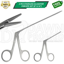 2 Pcs Alligator Ear Forceps 6.5''  14'' Serrated ENT Instruments German Grade