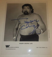 Signed Autographed Tiger Chung Lee 8x10 Photo JCP NWA WCW WWE WWF Not Promo