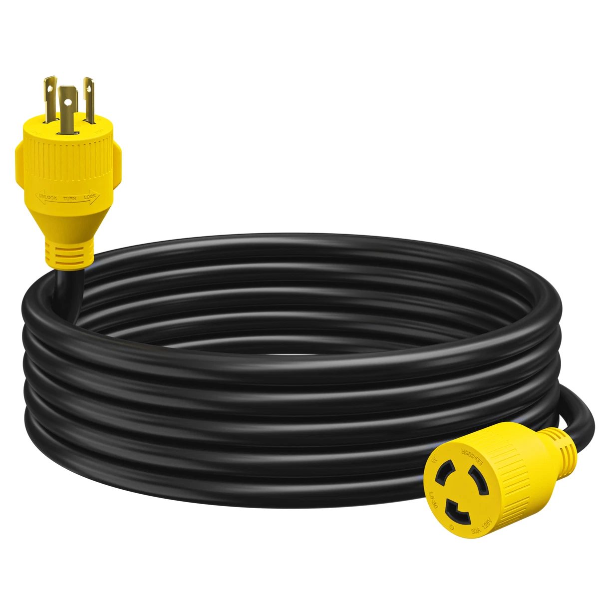 Leisure Cords NEMA L5 30 3 Prong 30 Amp Generator Extension Cord