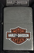 ZIPPO 2013 HARLEY DAVIDSON BAR AND SHEILD LOGO BRUSHED CHROME SEALED IN BOX B605