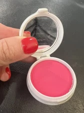 VINTAGE MAX FACTOR HOLLYWOOD MID CENTURY COMPACT CAKE ROUGE BLUSH ROSE   RED #2