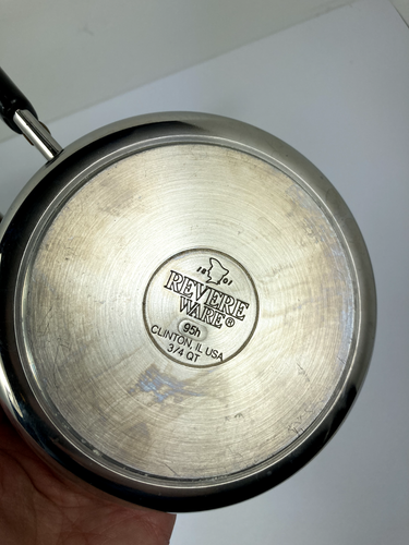 2 1801 Revere Ware 95h 3/4 QT & 95k 1 QT Sauce Pans Pots no lids - Picture 5 of 6