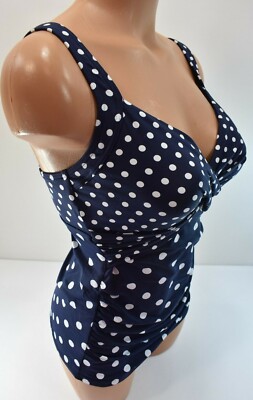 Polka Dot Lands End Wrap Underwire Tankini Top Lands' End Tankini