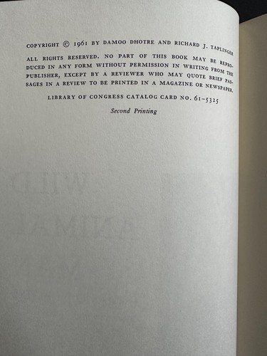 Wild Animal Man, by Damoo Dhotre - 1961 - 1st Ed, 2nd Vintage Hardcover Book DJ - Picture 7 of 14