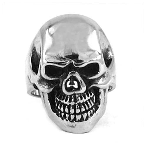 Totenkopf Skull Biker Rock n Roll Ring Silber Schmuck Edelstahl Groß & Massiv  - Bild 2 von 2