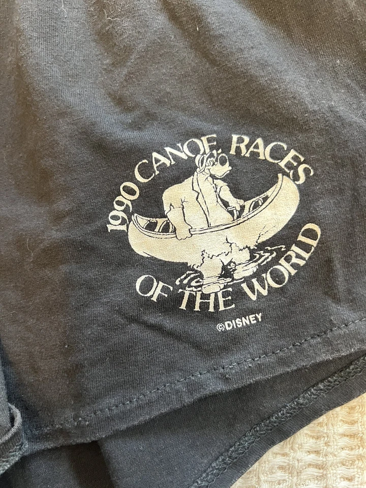 老式迪士尼乐园独木舟比赛迪士尼短裤 Br'er 兔子中号 1990 年罕见 — 第 3/4 张图片