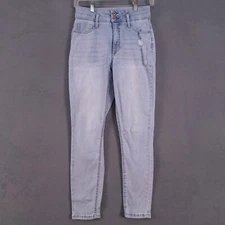 True Craft Jeans Womens Juniors 9 Blue Denim Curby High Rise Skinny Distressed