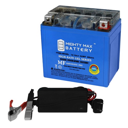 Mighty Max YTX5L-BS GEL Replaces Kymco Agility 50 R12 4T MMC 07-12 + 12V  1AChrgr | eBay