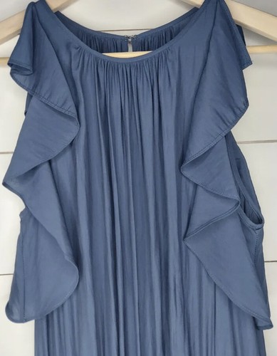 NWT Ramy Brook Women's Rembi Navy Blue Flowy Ribbed Waist Dress Sz Small $425 - Picture 3 of 8