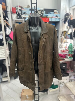 Exclusive Jacke aus Leder Man Tg52 Brown LLV763
