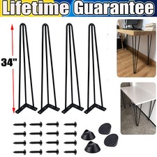 4 x Hairpin Legs / Hair Pin Legs Set for Furniture Bench Desk Table Metal Steel