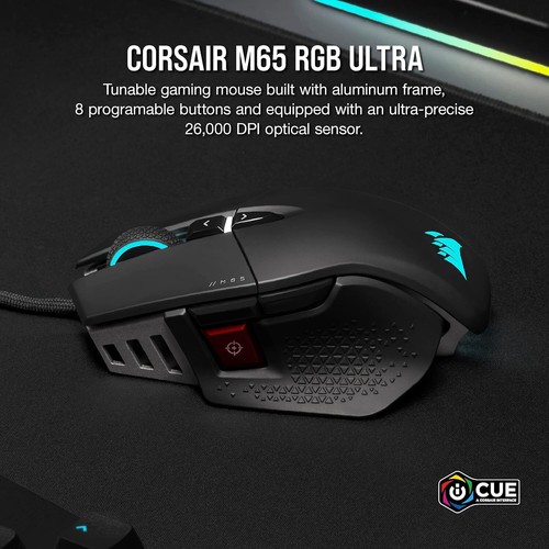 Corsair M65 RGB ULTRA mouse Gaming Right-hand USB Type-A Optical 26000 DPI - Picture 4 of 10