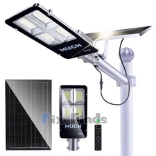 3000W Commercial Solar Street Light Dusk to Dawn Road IP65 Lamp+Solar Panel+Pole