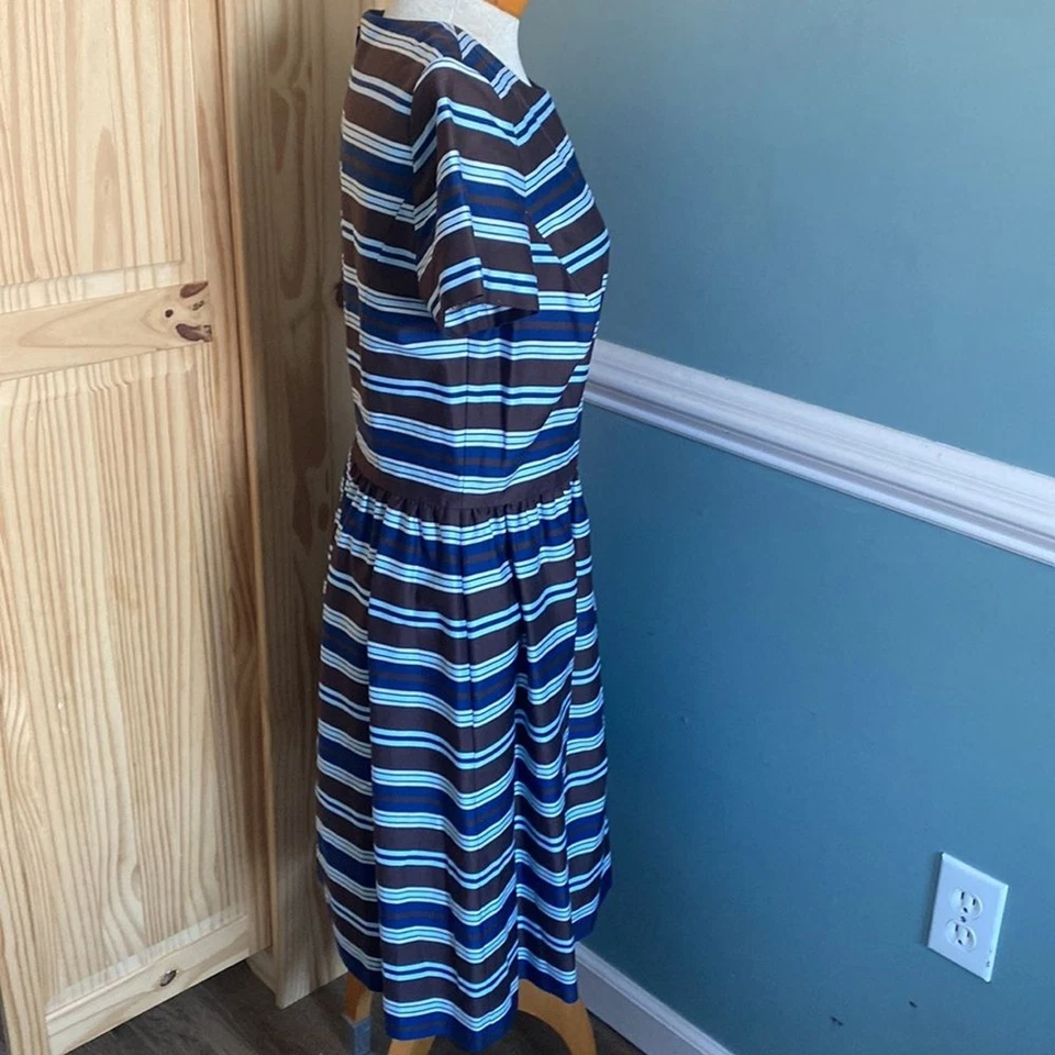 Vestido para mujer Brooks Brothers rojo polar algodón spandex multicolor talla 8 $138 Foto 4 de 4