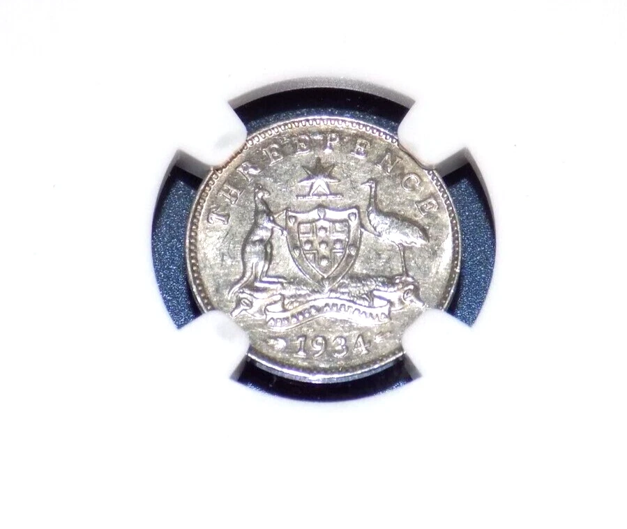 1934 AUSTRALIA THREEPENCE AUSTRALIAN 3P NGC MS61 MS 61 KM# 24 Certified UNC Coin - Image 3 of 4