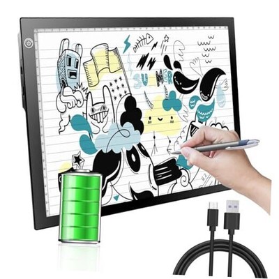  Light Pad, Portable LED Light up Box Ultra-Thin Dimmable A4 Rechargeable