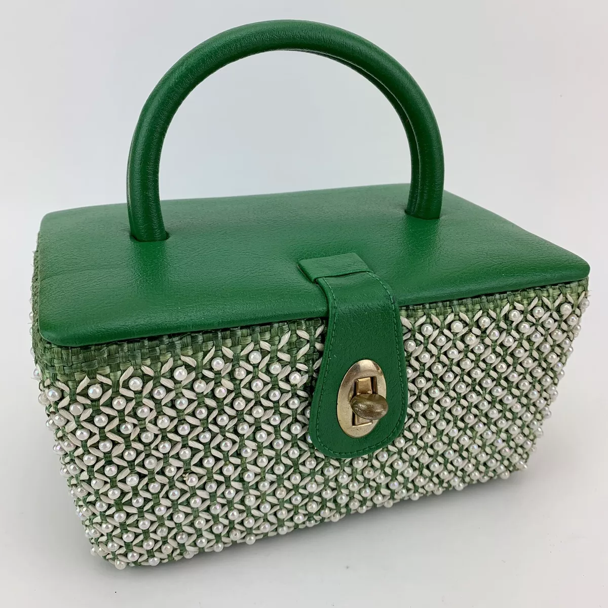 Classic Bead Bag Green White Green