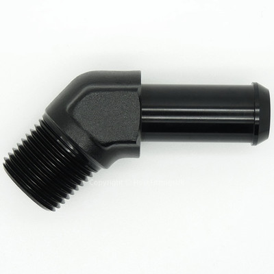 1/4 NPT auf 7mm 8mm (5/16) SCHWARZ 45 GRAD KRÜMMER AUFSTECK WIDERHAKEN HECK Schlauch Adapter