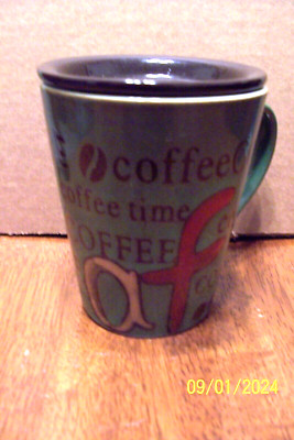 Coffee Time Coffee Mug with Lid and Holder