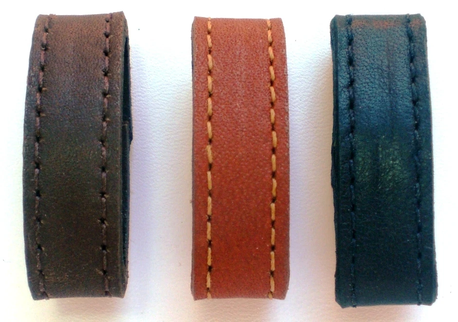 Two 1/2 Wide Genuine Leather Replacement Belt Keeper Loops 8 Colors / 5  Sizes