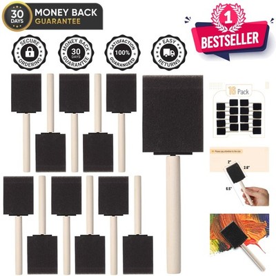 Versatile 2-Inch Foam Paint Brushes - 16 Pack for Wood, Metal & Crafts Projects