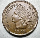 1903  INDIAN CENT   AU/UNC   #2108