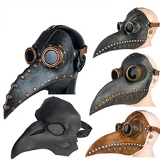Plague Doctor Mask Birds Mouth Long Nose Beak Faux Latex Steampunk for Halloween